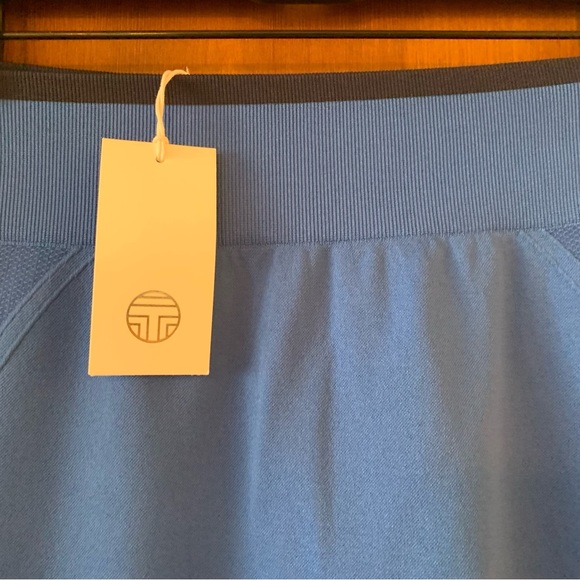 Tory Burch Sport NWT Seamless Contrast Chevron Legging LARGE Surf Blue/Tory Navy - Picture 3 of 5